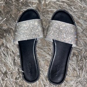 Rhinestone Black Sandals